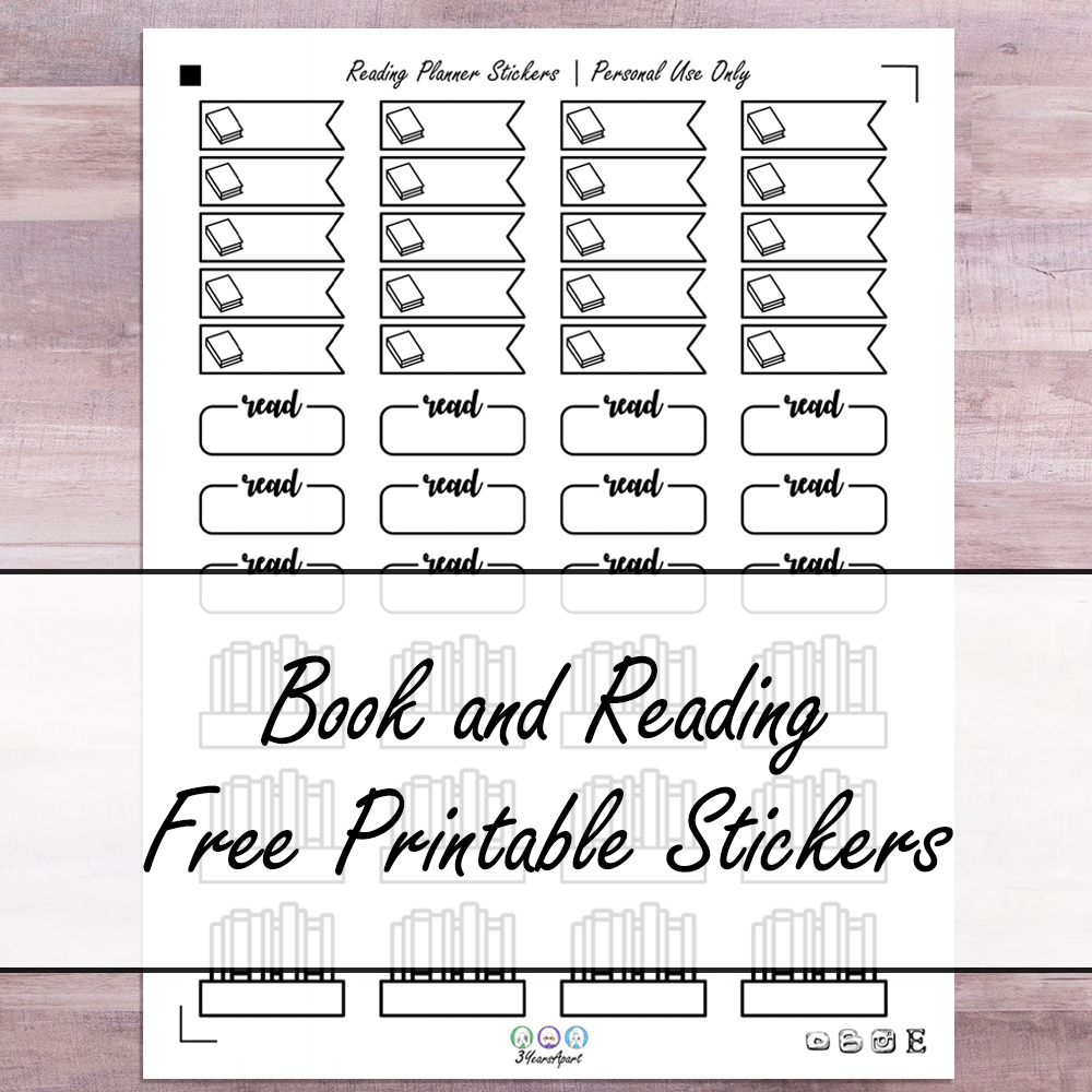 Book Reading Stickers  Free Printable Planner and Bullet Journal